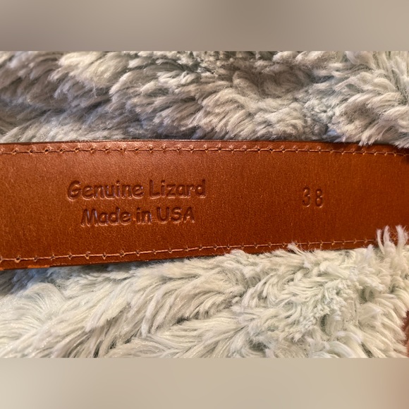 Genuine Lizard Skin Brown Belt size 38 - Never Worn - Picture 2 of 8